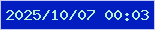 文字の大きさ：4、枠の色：c4c9f4、背景の色：021dc0、文字の色：b9f0d9 無料ブログパーツのブログ時計