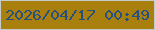 文字の大きさ：3、枠の色：c4cbc9、背景の色：a97f0d、文字の色：26517e 無料ブログパーツのブログ時計