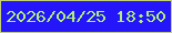 文字の大きさ：4、枠の色：c4d074、背景の色：2416f8、文字の色：adee7d 無料ブログパーツのブログ時計