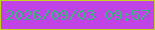 文字の大きさ：5、枠の色：c4d41b、背景の色：c043e5、文字の色：3db382 無料ブログパーツのブログ時計