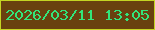 文字の大きさ：4、枠の色：c4d523、背景の色：69410f、文字の色：32e57a 無料ブログパーツのブログ時計