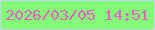 文字の大きさ：4、枠の色：c4d6ee、背景の色：84fb78、文字の色：ee5ec9 無料ブログパーツのブログ時計
