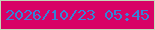 文字の大きさ：4、枠の色：c4d8b8、背景の色：d80266、文字の色：3584d8 無料ブログパーツのブログ時計