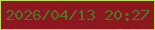 文字の大きさ：5、枠の色：c4db66、背景の色：8c171f、文字の色：54732a 無料ブログパーツのブログ時計