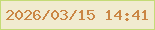 文字の大きさ：3、枠の色：c4db77、背景の色：f1ebd0、文字の色：ca8644 無料ブログパーツのブログ時計