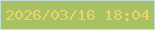 文字の大きさ：4、枠の色：c4ddde、背景の色：a8c263、文字の色：ead46b 無料ブログパーツのブログ時計