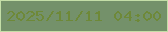 文字の大きさ：2、枠の色：c4dea7、背景の色：74916a、文字の色：6e8938 無料ブログパーツのブログ時計