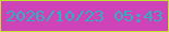 文字の大きさ：4、枠の色：c4df2d、背景の色：cf43b9、文字の色：2cb1bd 無料ブログパーツのブログ時計