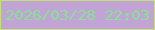 文字の大きさ：2、枠の色：c4e173、背景の色：c2a3d6、文字の色：86e38f 無料ブログパーツのブログ時計