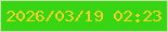 文字の大きさ：4、枠の色：c4e1a8、背景の色：37d513、文字の色：f8d028 無料ブログパーツのブログ時計