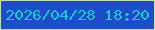 文字の大きさ：4、枠の色：c4e1aa、背景の色：1e4ccf、文字の色：14cfc3 無料ブログパーツのブログ時計
