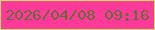 文字の大きさ：2、枠の色：c4e261、背景の色：ff3a98、文字の色：68693a 無料ブログパーツのブログ時計
