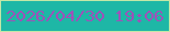 文字の大きさ：1、枠の色：c4e7a7、背景の色：1eb7a6、文字の色：9d52b9 無料ブログパーツのブログ時計