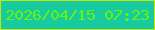 文字の大きさ：1、枠の色：c4e804、背景の色：17caa0、文字の色：65f40d 無料ブログパーツのブログ時計