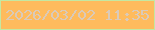 文字の大きさ：1、枠の色：c4e8a2、背景の色：febb5d、文字の色：dacab9 無料ブログパーツのブログ時計