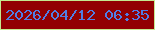 文字の大きさ：5、枠の色：c4e990、背景の色：920003、文字の色：507de5 無料ブログパーツのブログ時計