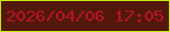 文字の大きさ：5、枠の色：c4ec0f、背景の色：52190b、文字の色：ba112c 無料ブログパーツのブログ時計