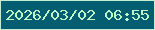 文字の大きさ：2、枠の色：c4ecd2、背景の色：055d72、文字の色：bdf6c7 無料ブログパーツのブログ時計