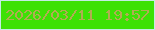 文字の大きさ：3、枠の色：c4ece4、背景の色：3de105、文字の色：b1ac52 無料ブログパーツのブログ時計