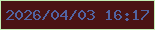 文字の大きさ：2、枠の色：c4eeb4、背景の色：4a1314、文字の色：5163a2 無料ブログパーツのブログ時計
