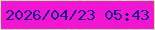 文字の大きさ：2、枠の色：c4ef9b、背景の色：f314d6、文字の色：14147e 無料ブログパーツのブログ時計