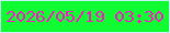 文字の大きさ：1、枠の色：c4eff6、背景の色：11fb32、文字の色：fb1bc4 無料ブログパーツのブログ時計