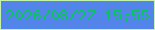 文字の大きさ：2、枠の色：c4f3ac、背景の色：5284e9、文字の色：09c45d 無料ブログパーツのブログ時計