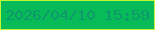 文字の大きさ：4、枠の色：c4f534、背景の色：06bb58、文字の色：0f976d 無料ブログパーツのブログ時計