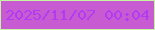 文字の大きさ：4、枠の色：c4f5a1、背景の色：c95bd2、文字の色：af3cf1 無料ブログパーツのブログ時計