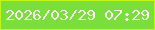 文字の大きさ：5、枠の色：c4f613、背景の色：7adf3b、文字の色：f5f0ef 無料ブログパーツのブログ時計