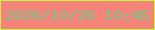 文字の大きさ：1、枠の色：c4f639、背景の色：f6837a、文字の色：77c684 無料ブログパーツのブログ時計