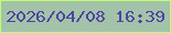 文字の大きさ：3、枠の色：c4fa74、背景の色：a2c3a9、文字の色：5044a2 無料ブログパーツのブログ時計