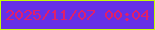 文字の大きさ：1、枠の色：c4fe04、背景の色：6630e6、文字の色：e01f6a 無料ブログパーツのブログ時計
