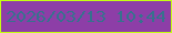 文字の大きさ：1、枠の色：c4fe13、背景の色：8d3ea7、文字の色：37718e 無料ブログパーツのブログ時計