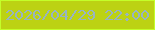 文字の大きさ：4、枠の色：c4fe29、背景の色：bcd213、文字の色：98b4c1 無料ブログパーツのブログ時計