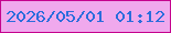 文字の大きさ：4、枠の色：c5008e、背景の色：f0a9ed、文字の色：2b6ddc 無料ブログパーツのブログ時計