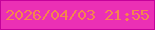 文字の大きさ：1、枠の色：c5019b、背景の色：eb30b5、文字の色：f5854d 無料ブログパーツのブログ時計