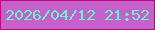 文字の大きさ：4、枠の色：c5027d、背景の色：c461ca、文字の色：6af3cc 無料ブログパーツのブログ時計