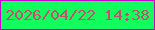 文字の大きさ：4、枠の色：c504cc、背景の色：13fc5d、文字の色：c3506c 無料ブログパーツのブログ時計