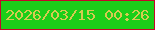 文字の大きさ：2、枠の色：c5062a、背景の色：1bce19、文字の色：d5cb50 無料ブログパーツのブログ時計