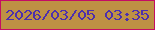 文字の大きさ：2、枠の色：c50c64、背景の色：be9144、文字の色：4c2fad 無料ブログパーツのブログ時計