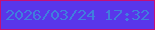 文字の大きさ：1、枠の色：c50f77、背景の色：5936ea、文字の色：407edd 無料ブログパーツのブログ時計