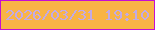 文字の大きさ：4、枠の色：c50fd3、背景の色：f9b446、文字の色：c2aae6 無料ブログパーツのブログ時計