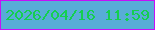 文字の大きさ：4、枠の色：c50ff8、背景の色：58acd7、文字の色：14cf4f 無料ブログパーツのブログ時計