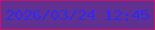 文字の大きさ：5、枠の色：c5126e、背景の色：603190、文字の色：2f2af6 無料ブログパーツのブログ時計