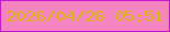 文字の大きさ：3、枠の色：c512d6、背景の色：f384c1、文字の色：dab704 無料ブログパーツのブログ時計