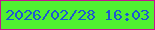 文字の大きさ：3、枠の色：c5148f、背景の色：50f031、文字の色：1d57d1 無料ブログパーツのブログ時計