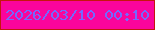 文字の大きさ：1、枠の色：c5160c、背景の色：fa059c、文字の色：7469fe 無料ブログパーツのブログ時計