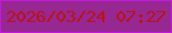 文字の大きさ：5、枠の色：c516df、背景の色：972791、文字の色：bb1217 無料ブログパーツのブログ時計
