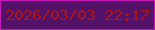 文字の大きさ：2、枠の色：c517ba、背景の色：531168、文字の色：aa161a 無料ブログパーツのブログ時計